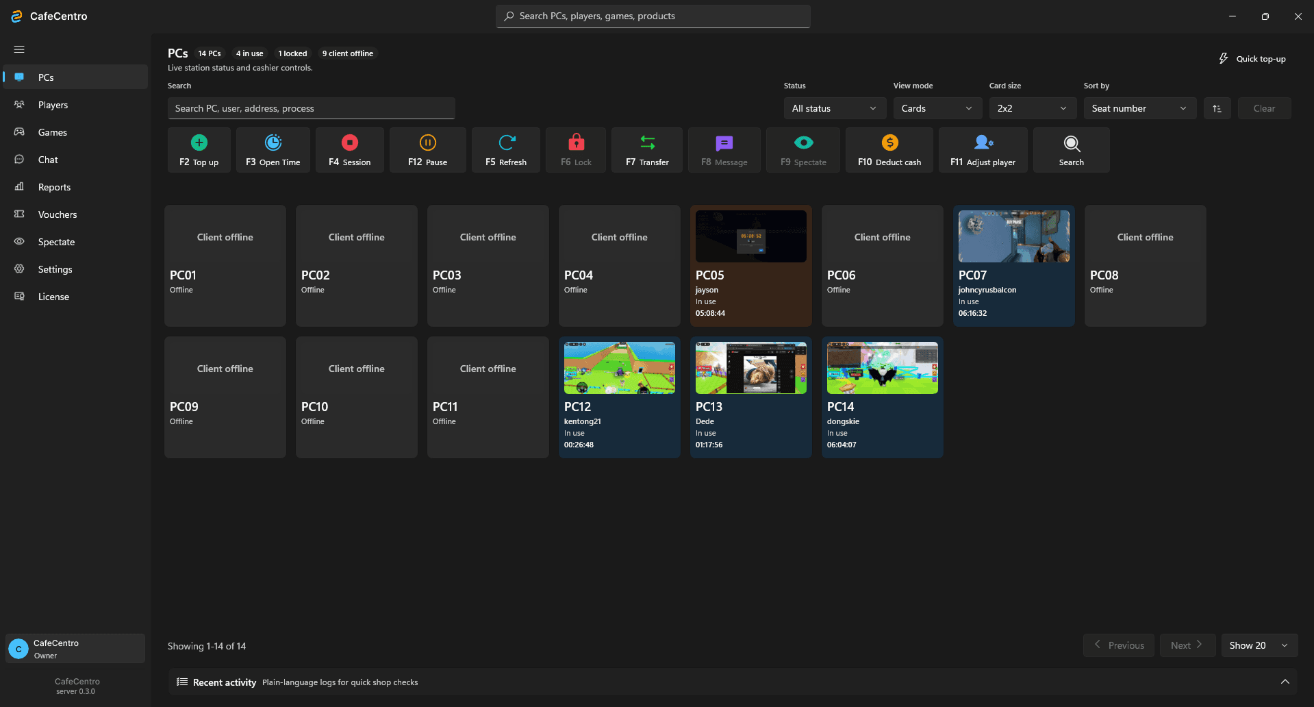 Desktop PC card view