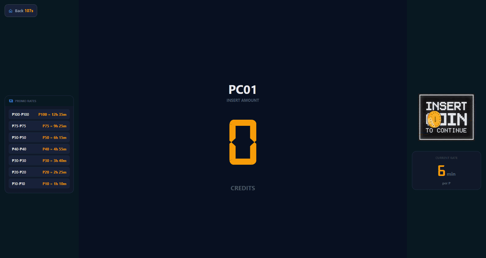 Clear insert-coin moment