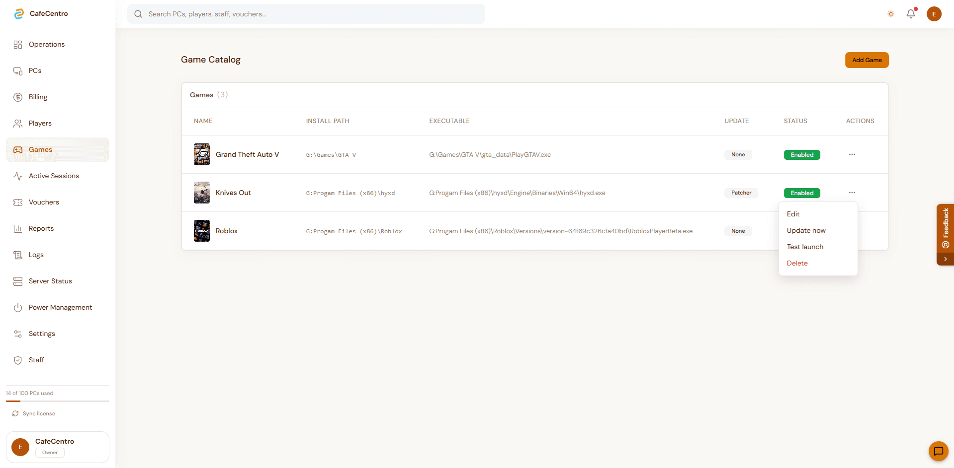 Game library management