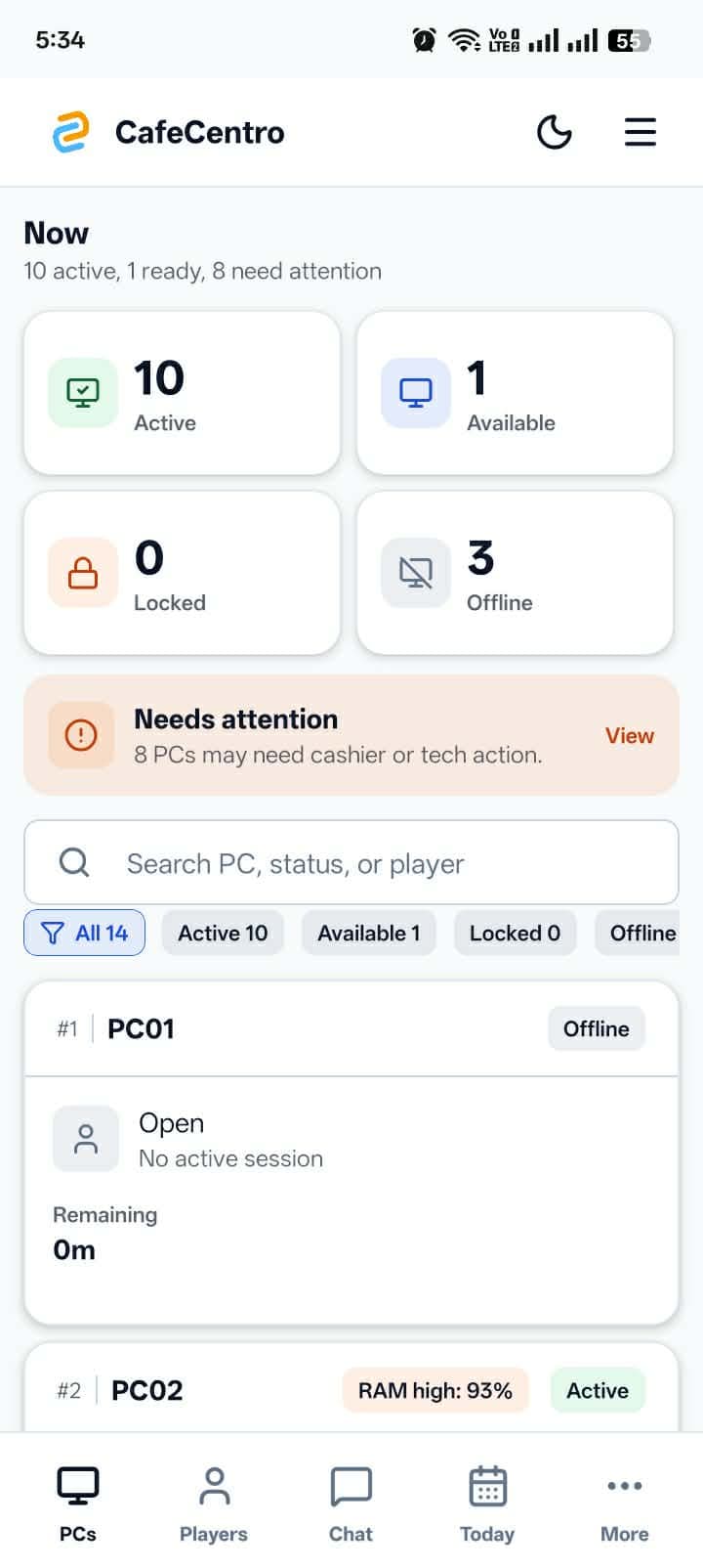 Mobile cashier view
